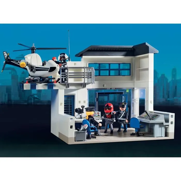 Playmobil 71602 - Poste de police et véhicules, Les Policiers, Set de 159 pièces, pour enfants dès 4 ans Playmobil 71602 - Poste de police et véhicules, Les Policiers, Set de 159 pièces, pour enfants dès 4 ans