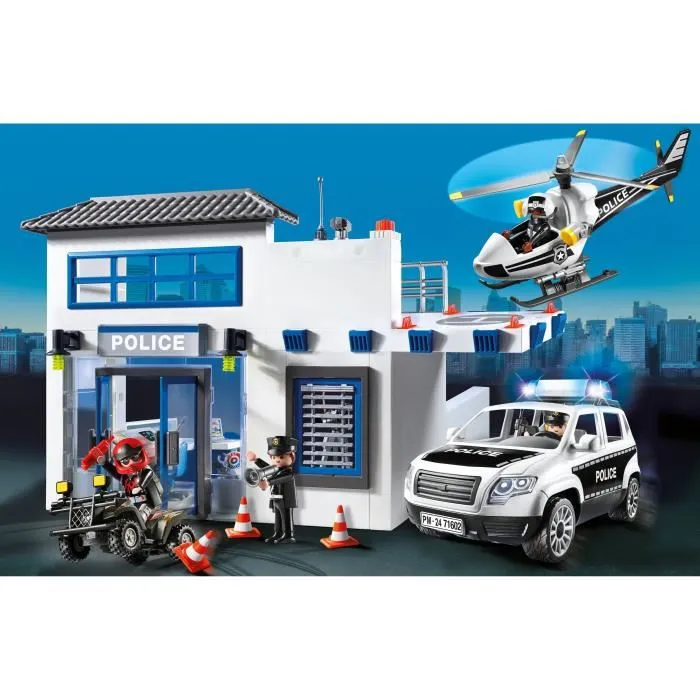 Playmobil 71602 - Poste de police et véhicules, Les Policiers, Set de 159 pièces, pour enfants dès 4 ans Playmobil 71602 - Poste de police et véhicules, Les Policiers, Set de 159 pièces, pour enfants dès 4 ans