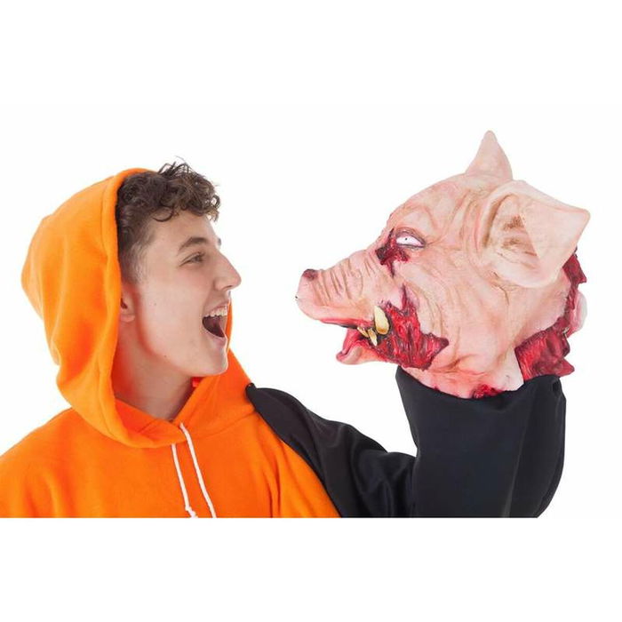 Déguisement pour Adultes Halloween Orange Cochon sudadera (2 Pièces)