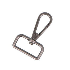 Innspiro Mousqueton à anneau rectangulaire zamak argent vieilli 26 mm, lot de 5