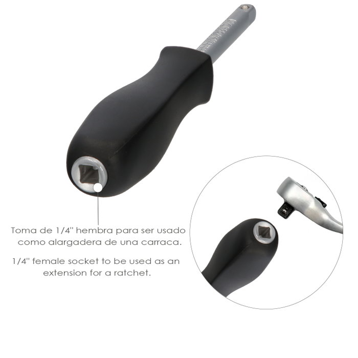 WOLFPACK LINEA PROFESIONAL Emmancheur de tournevis 1/4 pour adaptation de douilles WOLFPACK LINEA PROFESIONAL Emmancheur de tournevis 1/4 pour adaptation de douilles