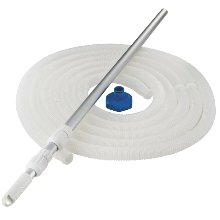 Intex Kit d'Entretien pour Piscine Hors Sol Vac+ 28003 - Aspirateur, Épuisette, Brosse, Manche Télescopique et Tuyau de 7.5 m