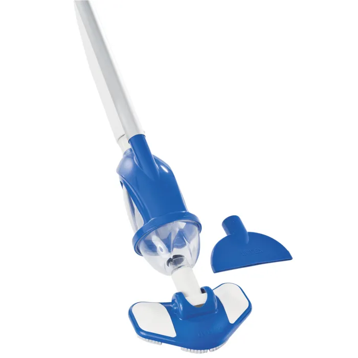 Intex Kit d'Entretien pour Piscine Hors Sol Vac+ 28003 - Aspirateur, Épuisette, Brosse, Manche Télescopique et Tuyau de 7.5 m