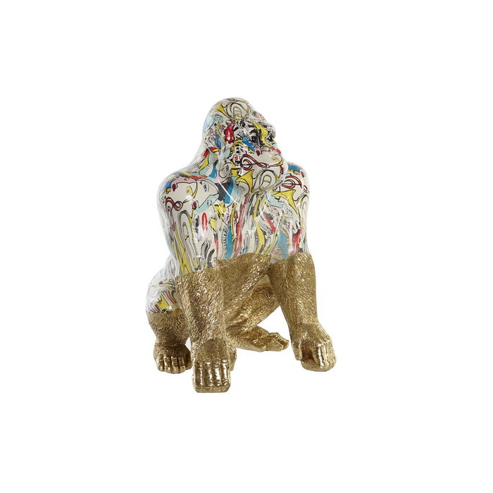 DKD Home Decor Figurine Décorative Gorille Doré Multicouleur DKD Home Decor Figurine Décorative Gorille Doré Multicouleur