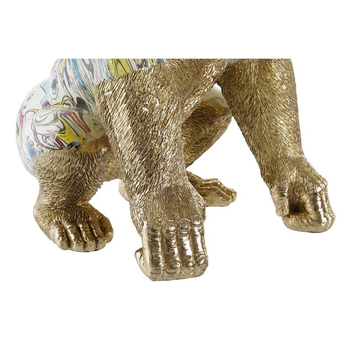 DKD Home Decor Figurine Décorative Gorille Doré Multicouleur DKD Home Decor Figurine Décorative Gorille Doré Multicouleur