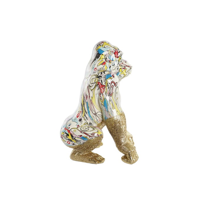 DKD Home Decor Figurine Décorative Gorille Doré Multicouleur DKD Home Decor Figurine Décorative Gorille Doré Multicouleur
