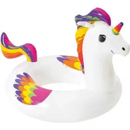 Bestway - Bouée ronde licorne Fantasy pour enfants à partir de 10 ans - Diamètre 91 cm - PVC - 2 chambres à air avec valves de sécurité - Multicolore