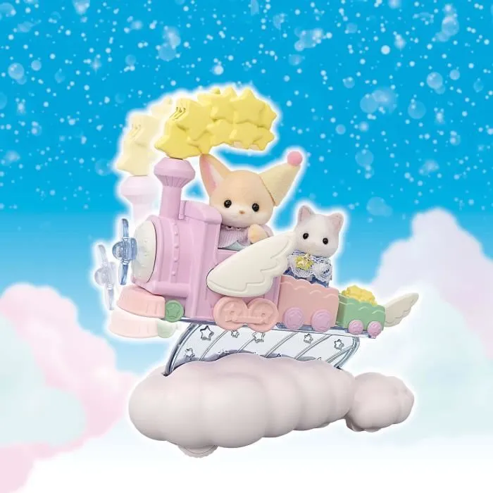Sylvanian Families - 5816 - La parade des rêves - Jouet train et lune avec bébé Chat Latté - Set créatif pour enfant dès 3 ans