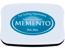 Tsukineko MEMENTO Tampon encreur vert bleuâtre translucide 95x65mm