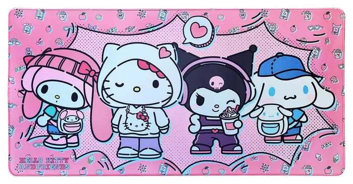 Sakami Merchandise Tapis de souris XXL Sanrio Pink Black Party Series Hello Kitty & Friends Pop Sakami Merchandise Tapis de souris XXL Sanrio Pink Black Party Series Hello Kitty & Friends Pop