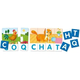 Lisciani Giochi Carotina - Boîte d'apprentissage Lettres et Mots, pour apprendre à lire et à écrire, 43 lettres et cartes auto-correctrices, avec feutre effaçable, à partir de 3 ans