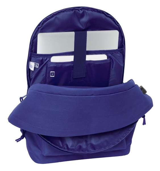 Safta Mochila doble pour ordinateur portable 15,6" avec port USB, sac à dos Teen Dark Blue 31 x 44 x 18 cm