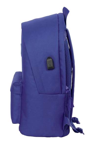 Safta Mochila doble pour ordinateur portable 15,6" avec port USB, sac à dos Teen Dark Blue 31 x 44 x 18 cm