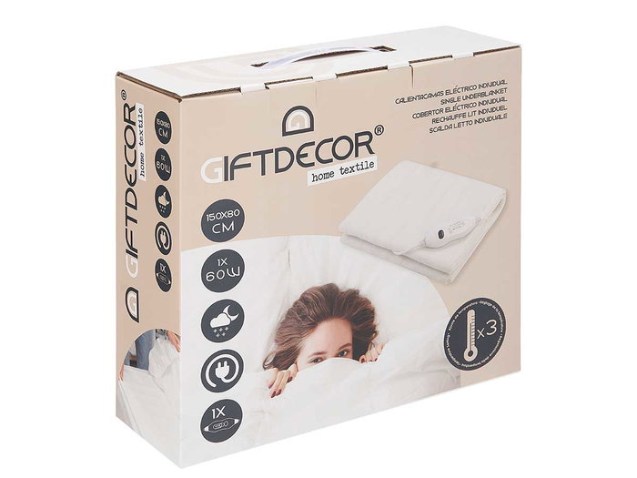 GIFTDECOR Chauffe-lit individuel blanc