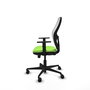 Chaise Jorquera Synchrone/Traslack tissu Vert pistache Maille Blanc Base en nylon noir Accoudoir 1D Sans appui-tête Roulettes 65mm nylon