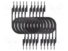 PEAKTECH Cordon de mesure individuel noir 1m