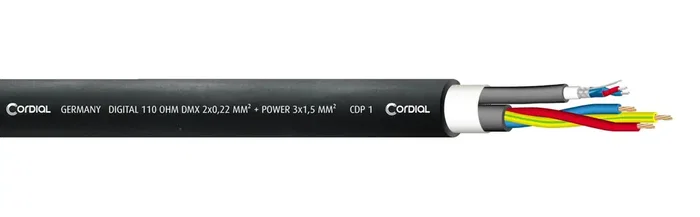 Cordial CPH 1.5 DMX 1 PWR 1 TRUE 1 Câble hybride DMX et alimentation 1,5 m