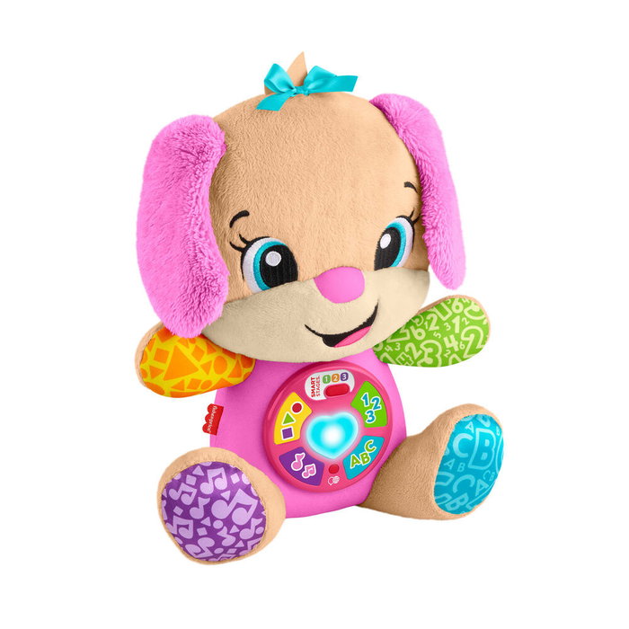 Fisher-Price Peluche Perrita Ríe y aprende avec lumières et sons