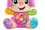 Fisher-Price Peluche perrita Ríe y aprende - Peluche chiot interactive avec lumières et sons, 30x25x13 cm