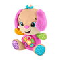 Fisher-Price Peluche perrita Ríe y aprende - Peluche chiot interactive avec lumières et sons, 30x25x13 cm