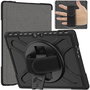 eSTUFF Coque de protection Defender pour Microsoft Surface Pro 8 avec trépied intégré 360°, sangle de maintien et protection renforcée - Noir