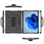 eSTUFF Coque de protection Defender pour Microsoft Surface Pro 8 avec trépied intégré 360°, sangle de maintien et protection renforcée - Noir
