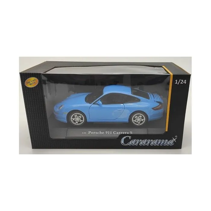 Cararama Voiture miniature de collection Porsche 911 Carrera S Coupé - Bleu - 1/24