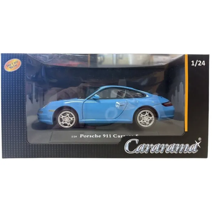 Cararama Voiture miniature de collection Porsche 911 Carrera S Coupé - Bleu - 1/24