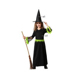 BigBuy Carnival Déguisement Sorcière pour Enfant Vert et Noir