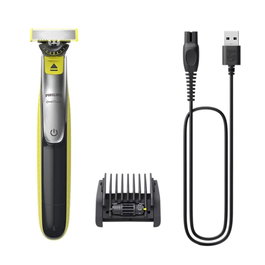 Philips OneBlade 360 QP2734/23 Tondeuse Visage, Lame 360°, 5 Longueurs, Recharge USB, Résistant à l'Eau