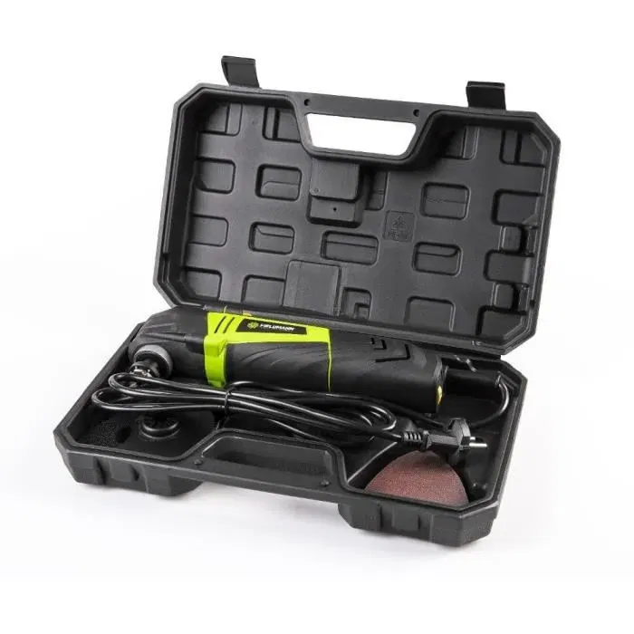 Fieldmann FDB 200352-E - Outil Multifonctions 350W Puissant, Vitesse Réglable 10000-22000 tr/min, Malette avec 15 Accessoires, LED, pour Découpe, Meulage, Gratage