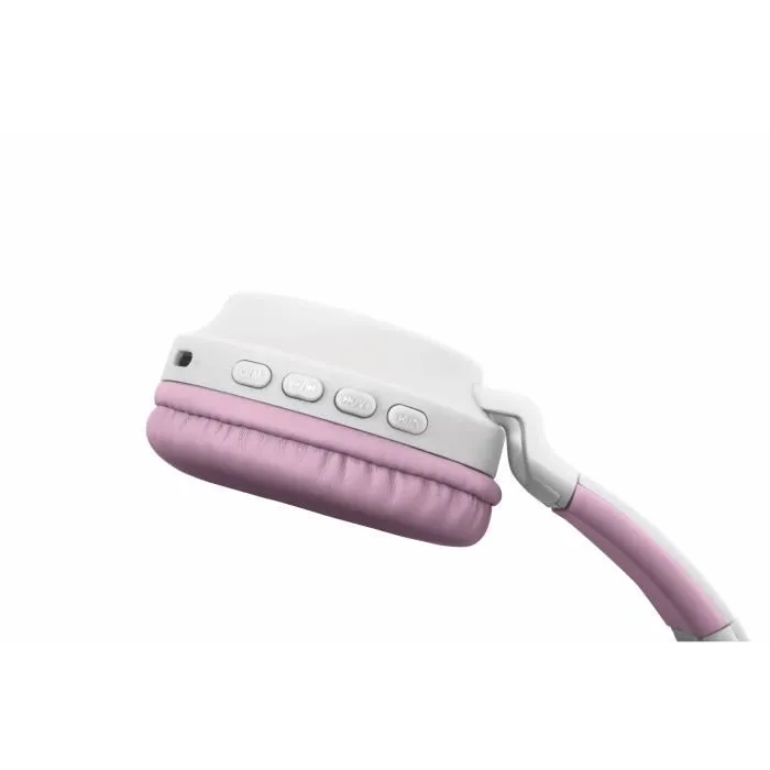 Lexibook Casque audio enfant 2-en-1 Bluetooth 5.0 avec oreilles de chat illuminées - Rose - Pour enfants à partir de 4 ans, compatible carte micro SD, pliable