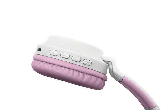 Lexibook Casque Bluetooth 2 en 1 avec Oreilles de Chat et Lumières - Rose