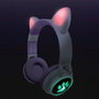 LEXIBOOK Auriculares Inalámbricos Catphone II avec Oreilles de Chat Lumineuses, Bluetooth 5.0 et Cable Audio Inclus, Rose