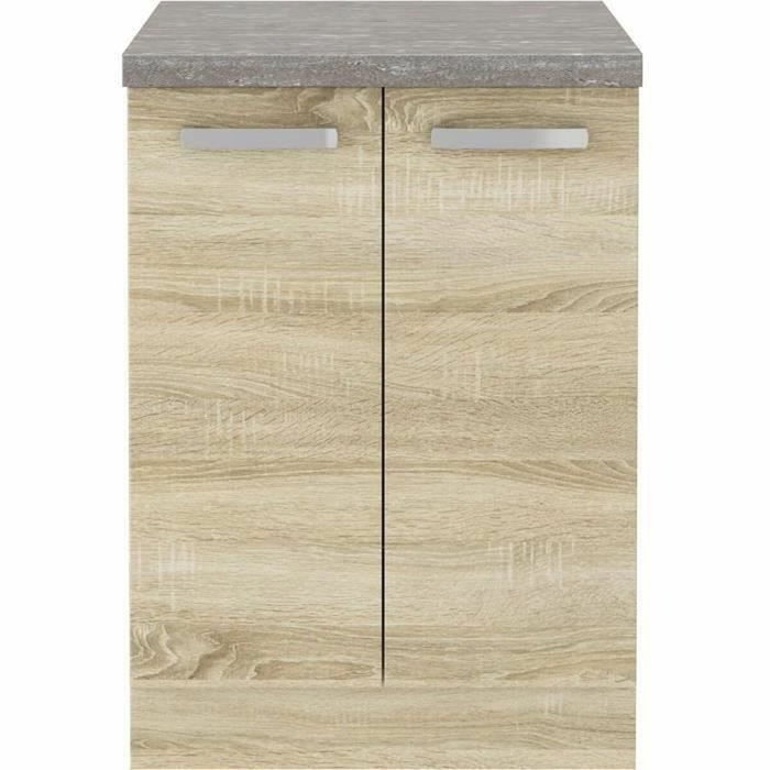 LASSEN Meuble bas 2 portes battantes - Chêne sonoma LASSEN Meuble bas 2 portes battantes - Chêne sonoma