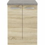 LASSEN Meuble bas 2 portes battantes - Chêne sonoma