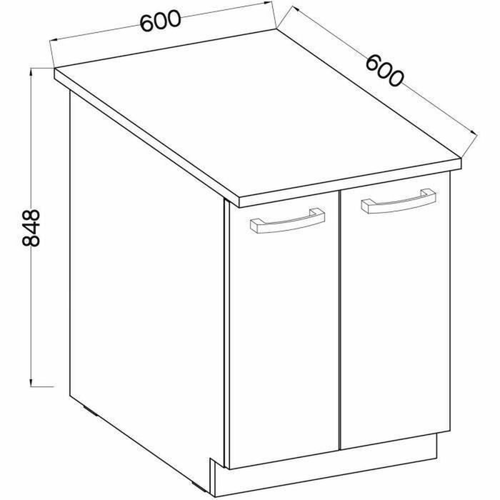 LASSEN Meuble bas 2 portes battantes - Chêne sonoma LASSEN Meuble bas 2 portes battantes - Chêne sonoma