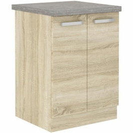 LASSEN Meuble bas 2 portes battantes - Chêne sonoma