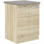 LASSEN Meuble bas 2 portes battantes - Chêne sonoma