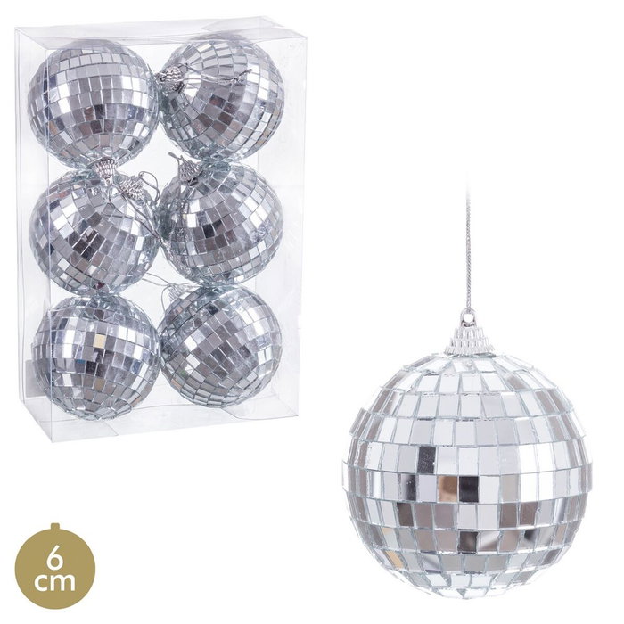 BigBuy Home Boules de Noël Polyfoam Ø 6 cm (6 Unités)