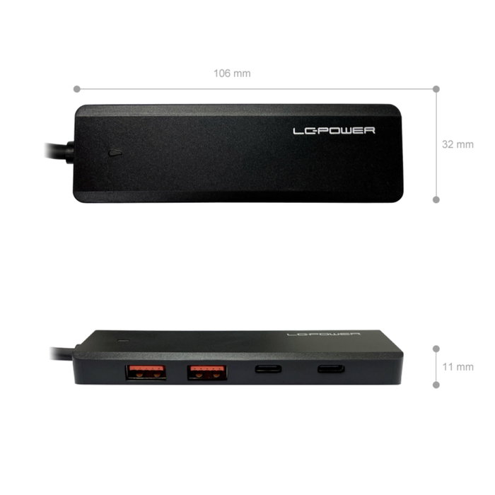 LC-Power LC-HUB-U3-4-c Hub USB-C 10 Gb/s (2x USB-A, 2x USB-C)