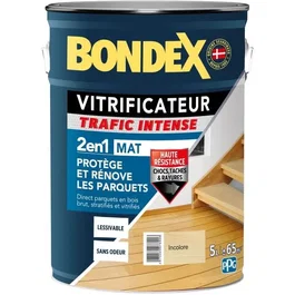 Bondex Vitrificateur pour parquet et escalier satiné incolore 5 L - Haute résistance trafic intense - Réf. 446439