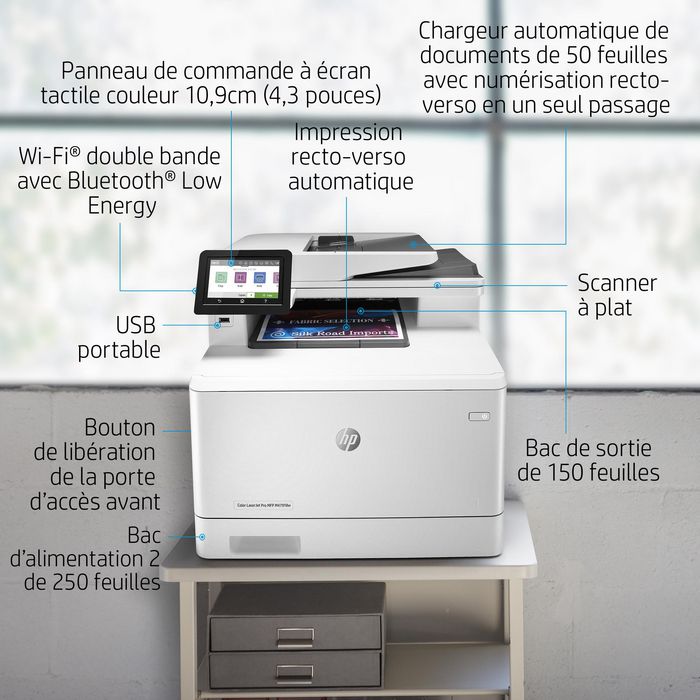 HP Color LaserJet Pro M479fnw Imprimante Multifonction Couleur A4, WiFi, NFC, Duplex, 28 ppm HP Color LaserJet Pro M479fnw Imprimante Multifonction Couleur A4, WiFi, NFC, Duplex, 28 ppm