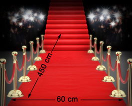 Tapis rouge pour tapis rouge de photobooth étoile, 450 x 60 cm, photocall, événement glamour, fête VIP