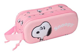 Safta Portatodo double 3D Snoopy 3D - Boîte à trésors et rangement, motif Snoopy 3D, dimensions 21x8x6 cm, âge recommandé 3 ans