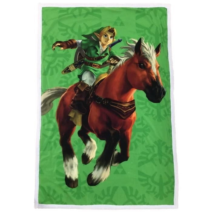 Zelda Plaid Sherpa Link et Epona 100 x 150 cm Zelda Plaid Sherpa Link et Epona 100 x 150 cm