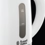Russell Hobbs 23840-70 Bouilloire électrique de voyage - 0.85L - Plastique blanc léger - Avec double indicateur de niveau d'eau, 2 tasses et 2 cuillères