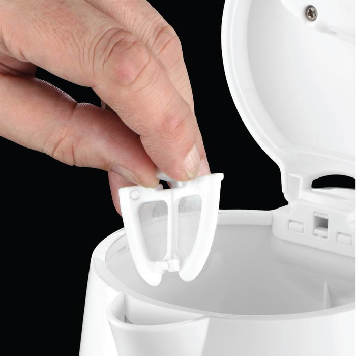 Russell Hobbs 23840-70 Bouilloire électrique de voyage - 0.85L - Plastique blanc léger - Avec double indicateur de niveau d'eau, 2 tasses et 2 cuillères