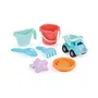 Ecoiffier 524 - Chariot de plage garni avec jouets (seau, arrosoir, pelle, moules) - Jouet transport facile pour enfant 18 mois