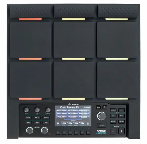 ALESIS Strike Multipad Contrôleur de Percussion avec Sampler et Looper, 9 Pads Dynamiques, 32 Go Stockage, Écran Couleur 4,3"